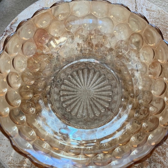 Accents Vintage Orange Depression Glass Bubble Glass Bowl Poshmark